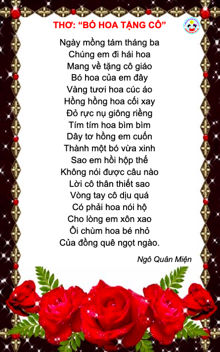 Bó hoa tặng cô