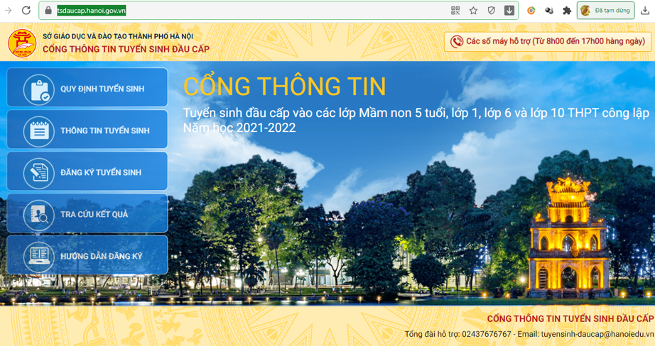 HƯỚNG DẪN ĐĂNG KÝ TUYỂN SINH ĐẦU CẤP