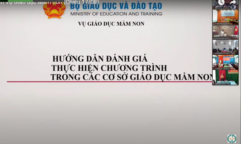 Tập huấn trực tuyến Vụ giáo dục mầm non chiều 17.8