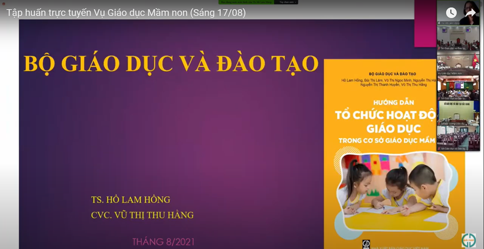 Tập huấn trực tuyến Vụ giáo dục mầm non sáng 17.8