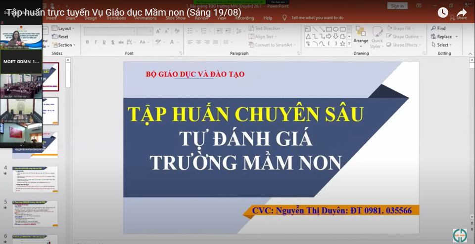 Tập huấn trực tuyến Vụ giáo dục mầm non sáng 19.8