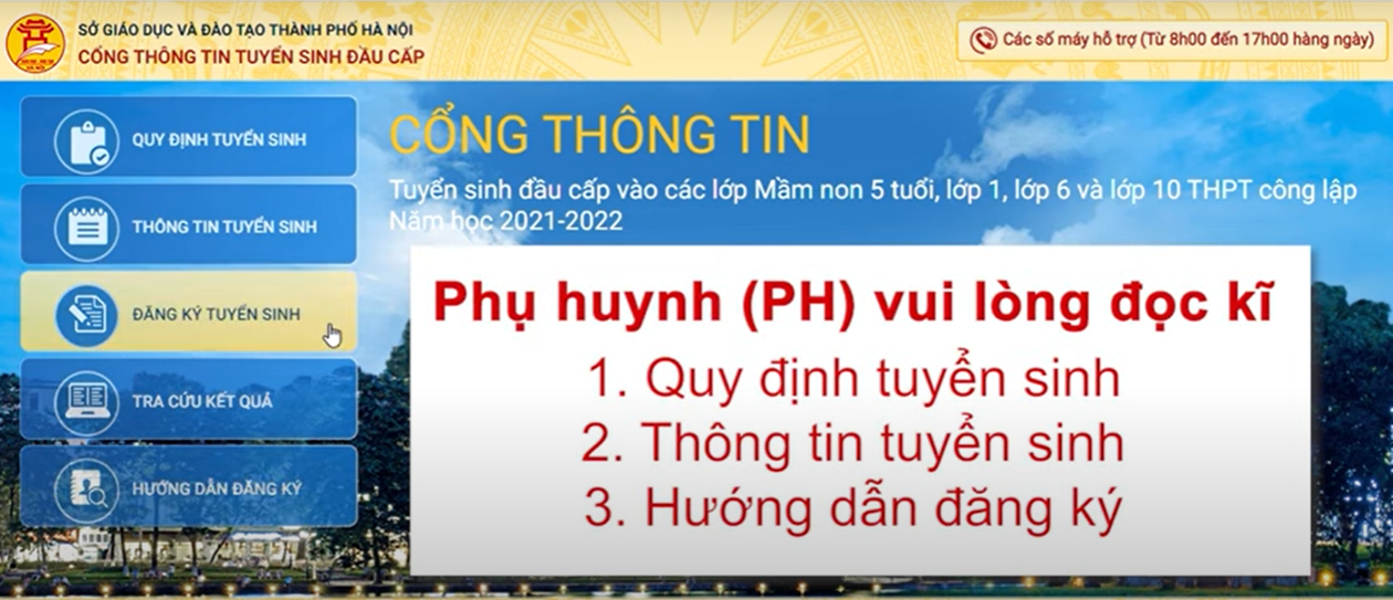 Hướng dẫn phụ huynh học sinh đăng ký tuyển sinh trực tuyến vào lớp 1