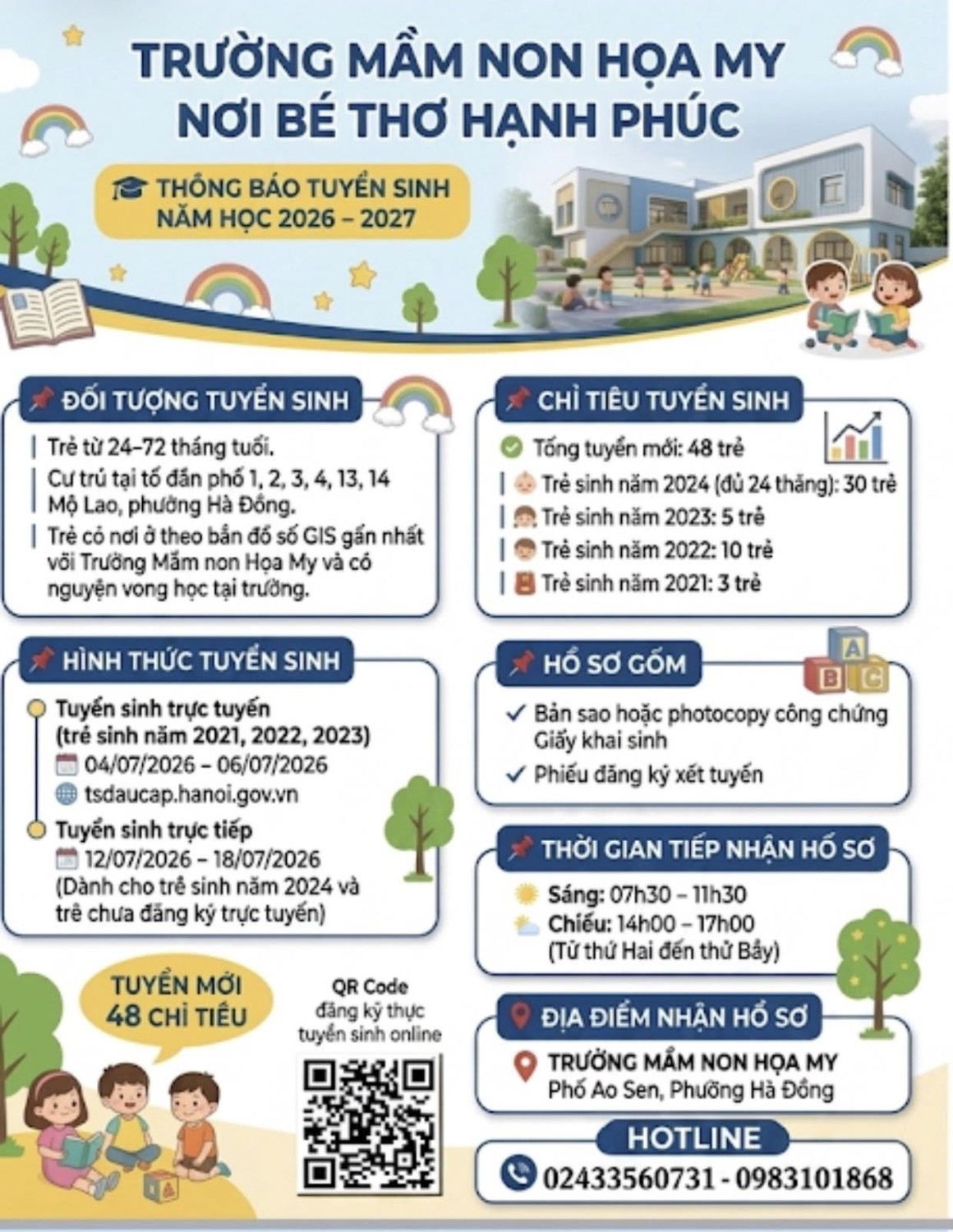 THÔNG BÁO TUYỂN SINH NĂM HỌC 2026-2027